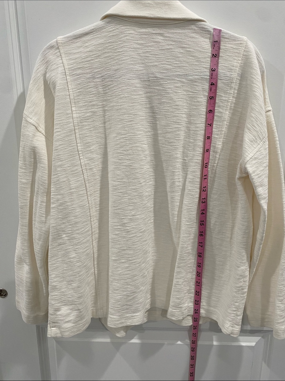 Pure Jill Organic Cotton French Terry Collared Pullover Top Size M - Picture 6 of 10